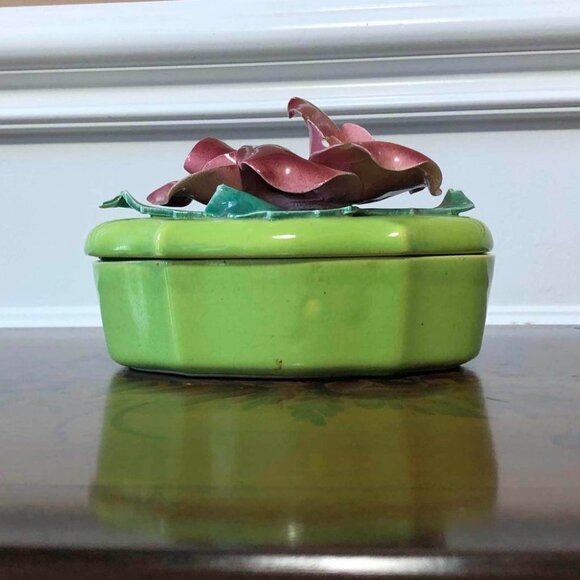 California pottery - Johannes Brahm floral lidded trinket box - Picture 5 of 12